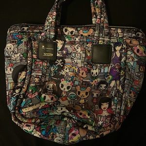 Gray tokidoki la sporta bag with charectors